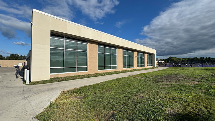 An exterior view of the fitness center addition.